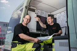 Saugbaggerarbeiten in Mainz auf der Baustelle